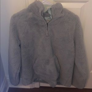 super comfy gray fur jacket